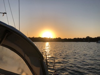 Watching the beautiful sun rise.