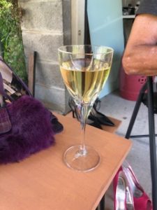 Well earned glass of wine on our 1st garage sale