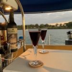 Enjoying a glass of red at sunset, Cheers