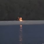 Camp fire on the beach