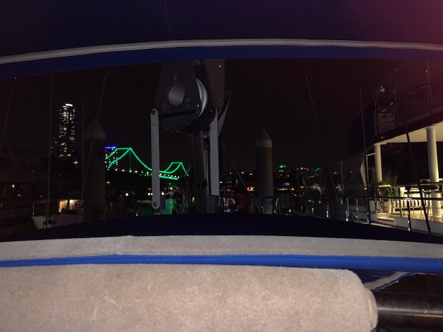Our view of the Story Bridge from our cockpit.  